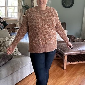A new day xl sweater. Rusty orange / cream pattern.